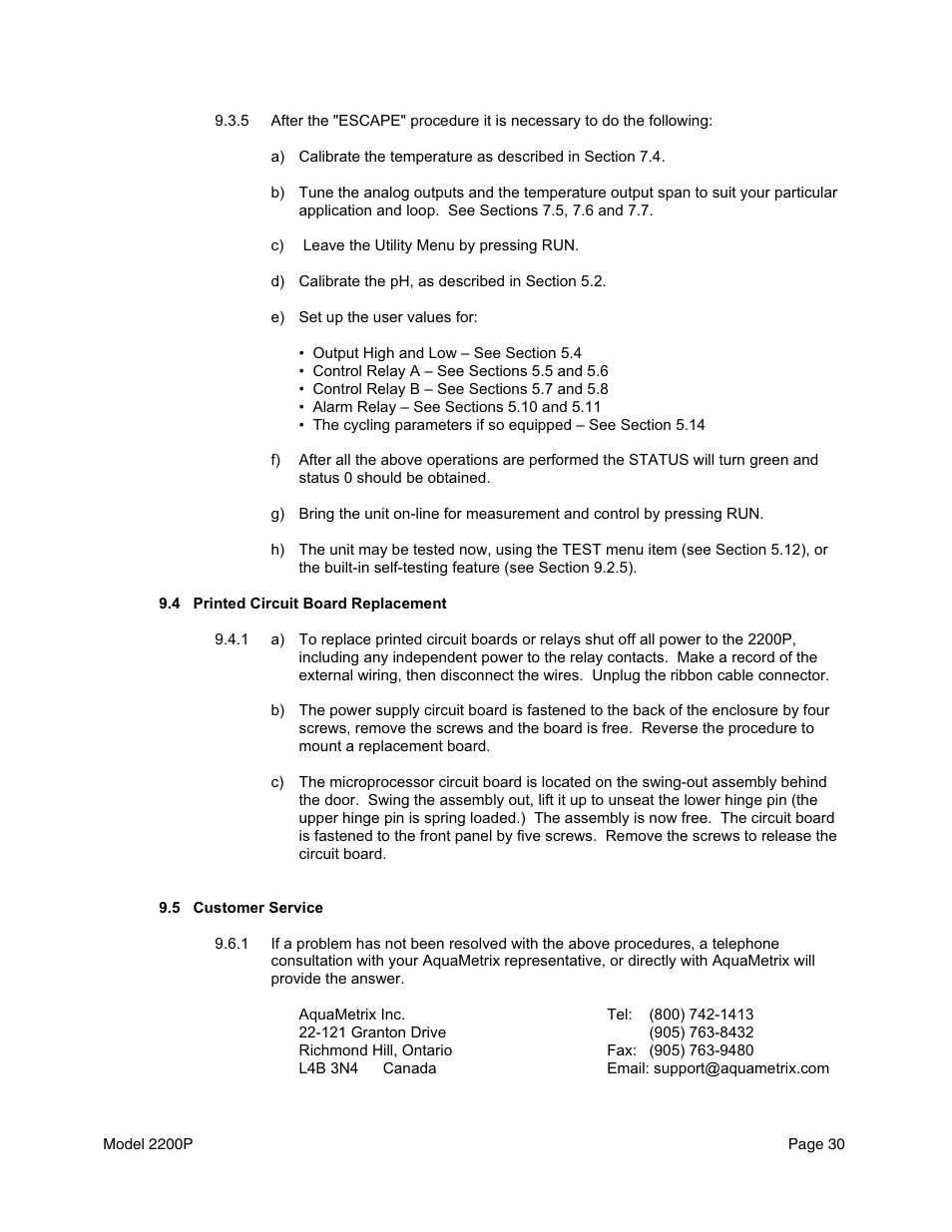 Metex 2200P pH Analyzer/Controller User Manual | Page 32 / 34