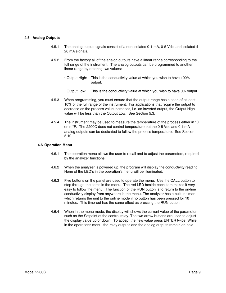 Metex 2200C Conductivity Analyzer/Controller User Manual | Page 11 / 30