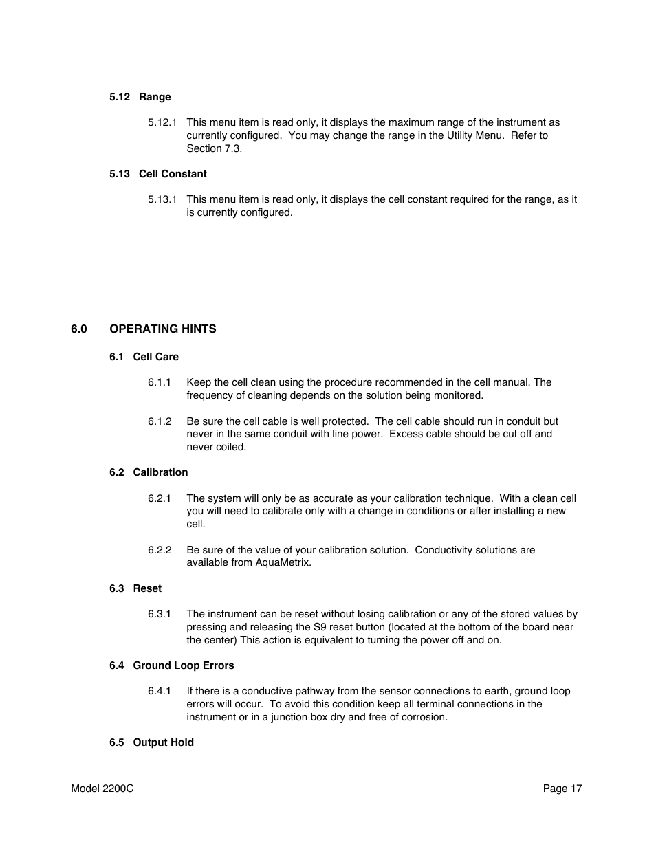 Metex 2200C Conductivity Analyzer/Controller User Manual | Page 19 / 30