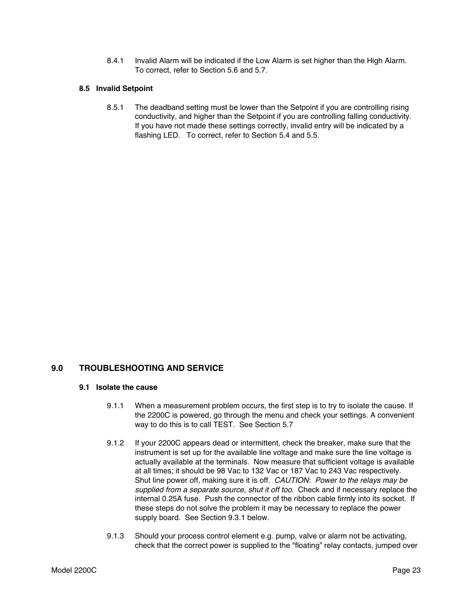 Metex 2200C Conductivity Analyzer/Controller User Manual | Page 25 / 30