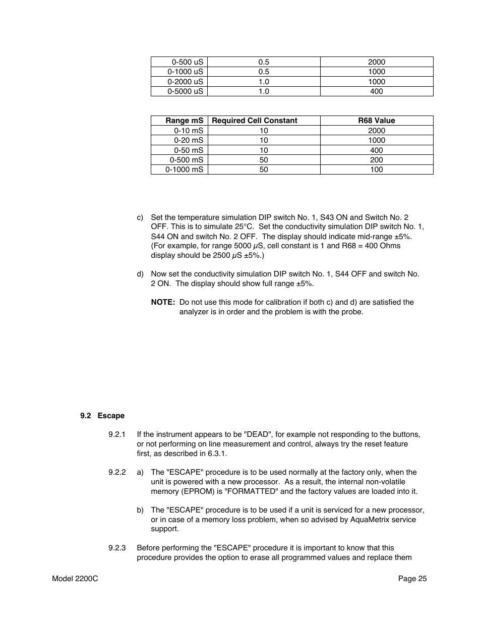 Metex 2200C Conductivity Analyzer/Controller User Manual | Page 27 / 30