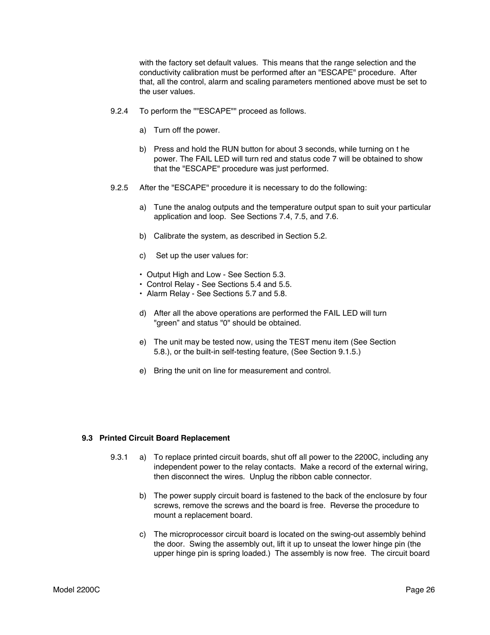 Metex 2200C Conductivity Analyzer/Controller User Manual | Page 28 / 30