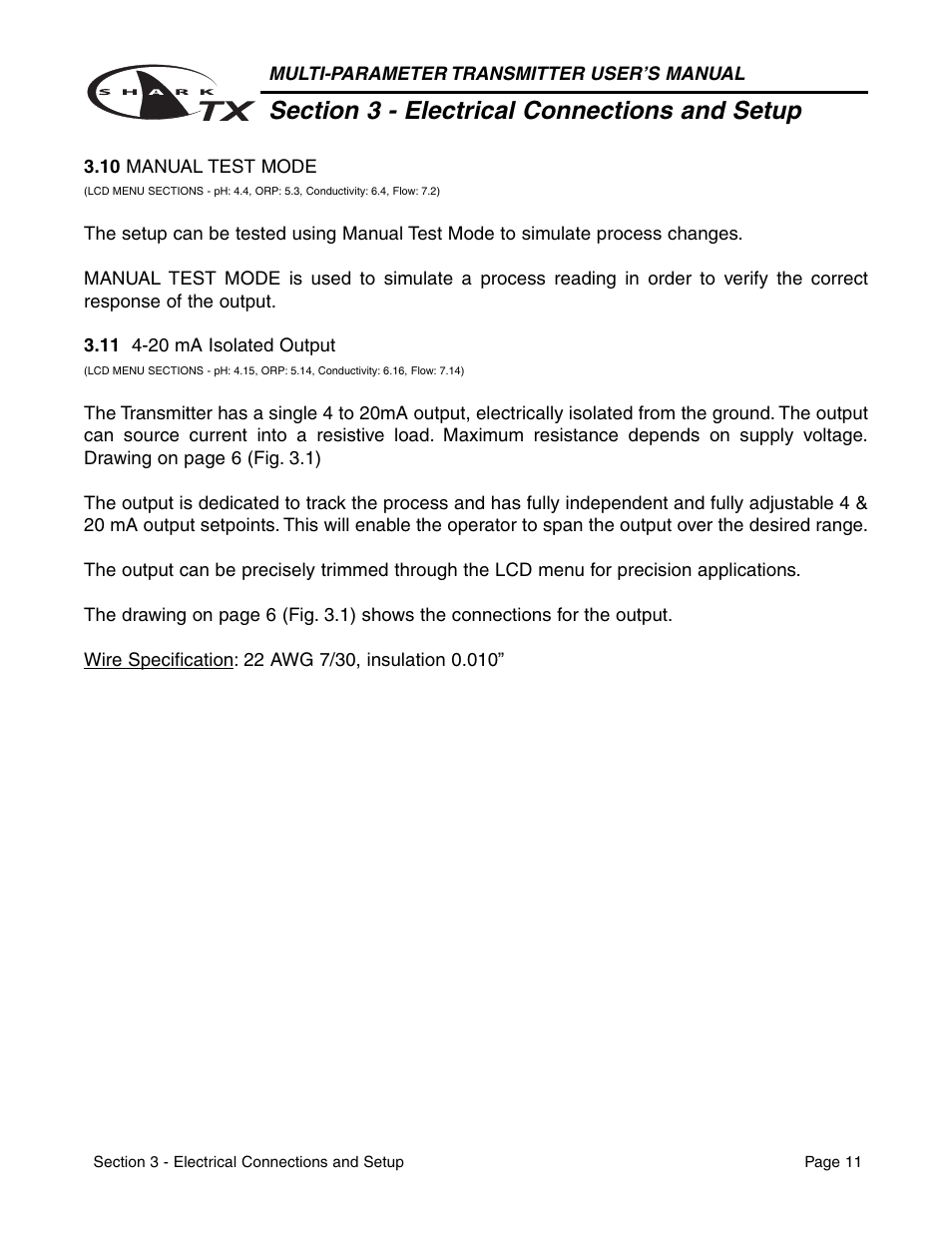 Metex SharkTX Multi-Parameter Transmitters User Manual | Page 13 / 82