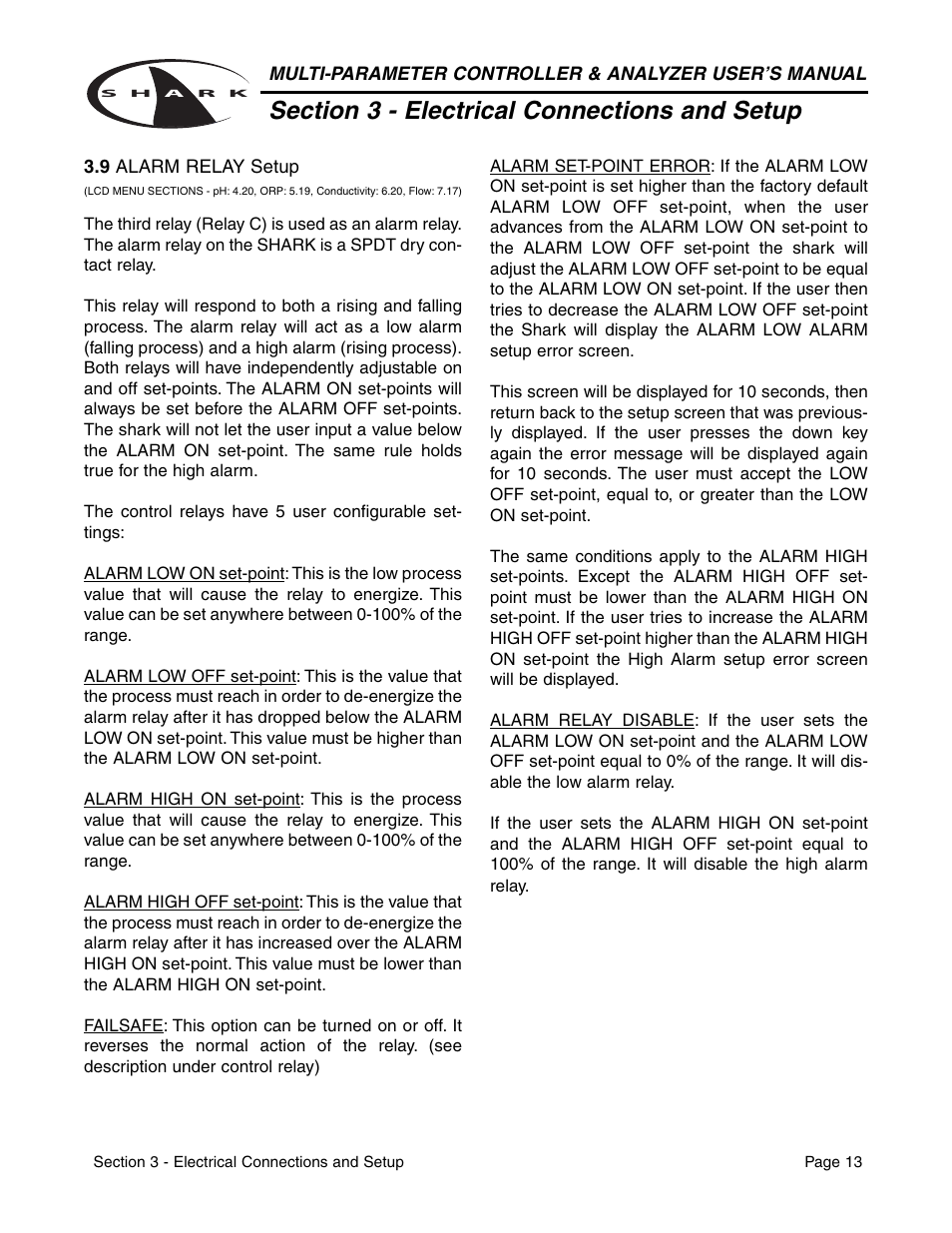 Metex Shark Multi-Parameter Controllers & Analyzers User Manual | Page 15 / 132