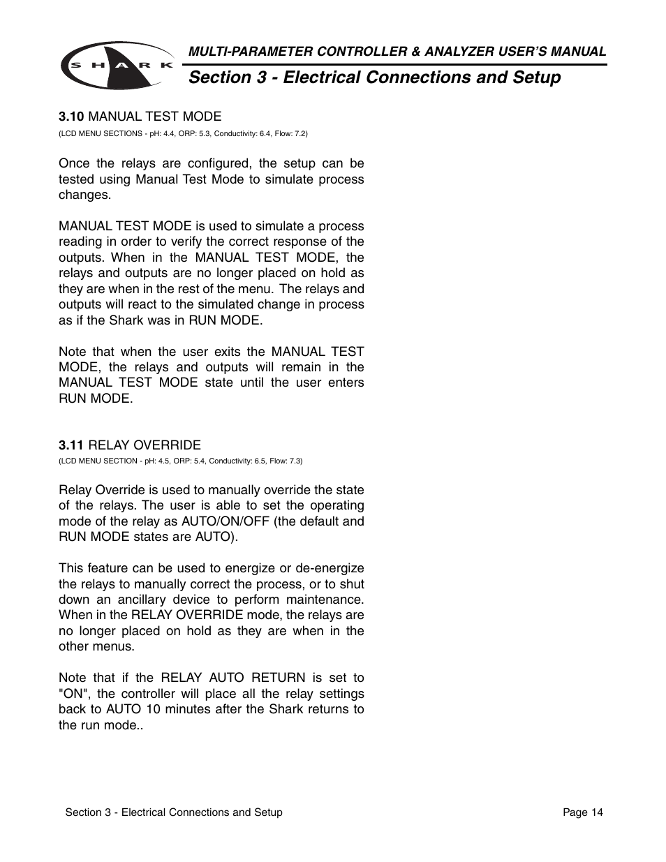 Metex Shark Multi-Parameter Controllers & Analyzers User Manual | Page 16 / 132