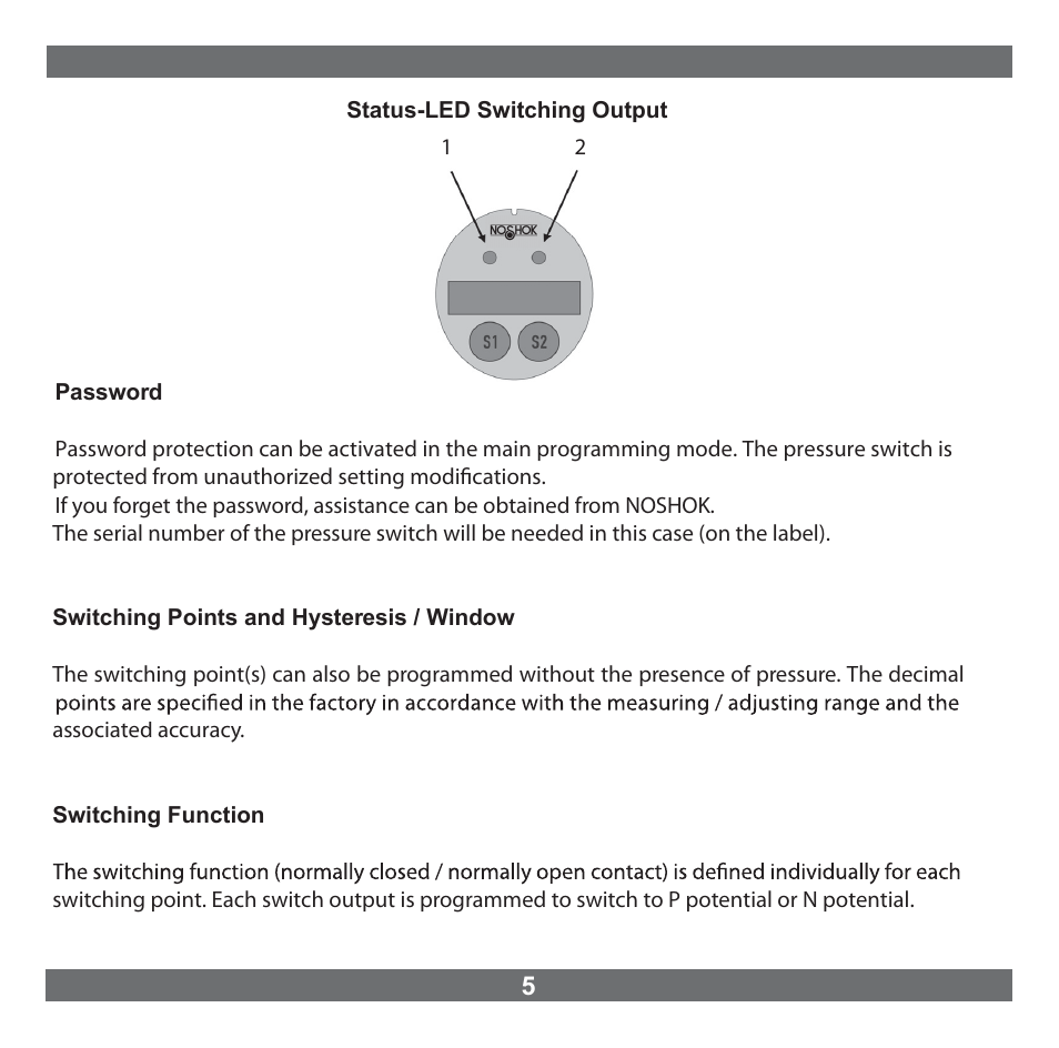 NOSHOK 800 Series Electronic Indicating Pressure Transmitter/Switch User Manual | Page 6 / 16