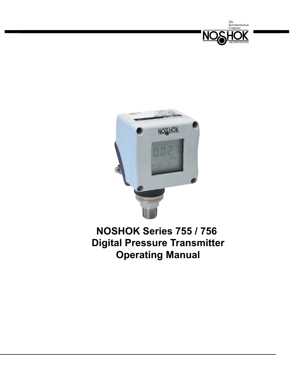 NOSHOK 756 Series Digital Pressure Transmitters User Manual | 36 pages