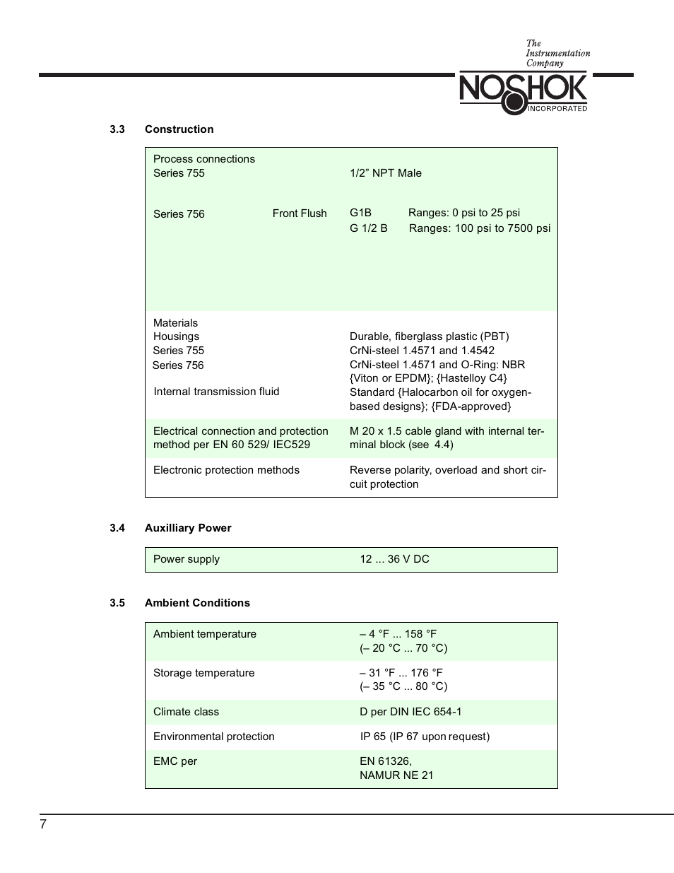 NOSHOK 756 Series Digital Pressure Transmitters User Manual | Page 10 / 36