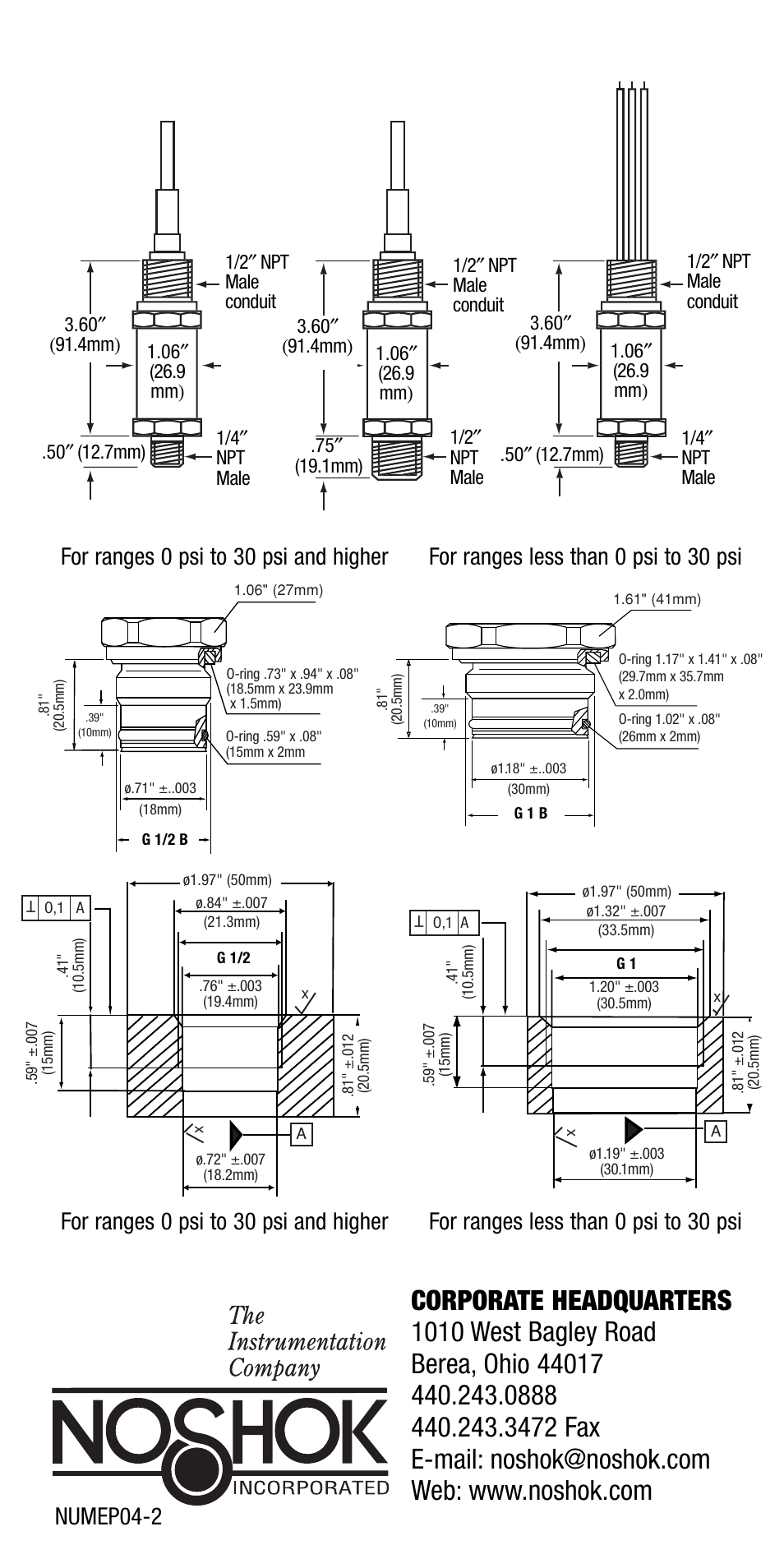G 1 g 1/2 | NOSHOK 622 Series Pressure Transmitters User Manual | Page 4 / 4