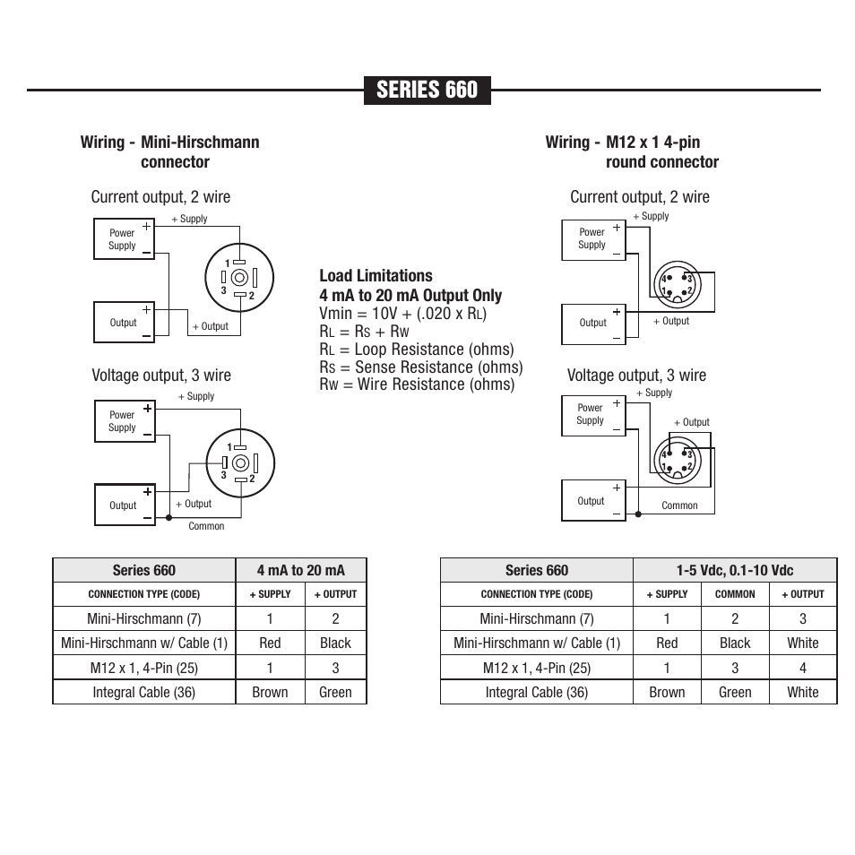 Noshok transmitters transducers, Wiring diagrams & electrical connections for, Installation | Maintenance/calibration | NOSHOK 100 Series Transmitters Transducers Wiring Diagrams & Electrical Connections User Manual | Page 5 / 6