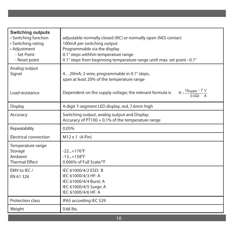 NOSHOK 850 Series Electronic Temperature Switch User Manual | Page 11 / 16