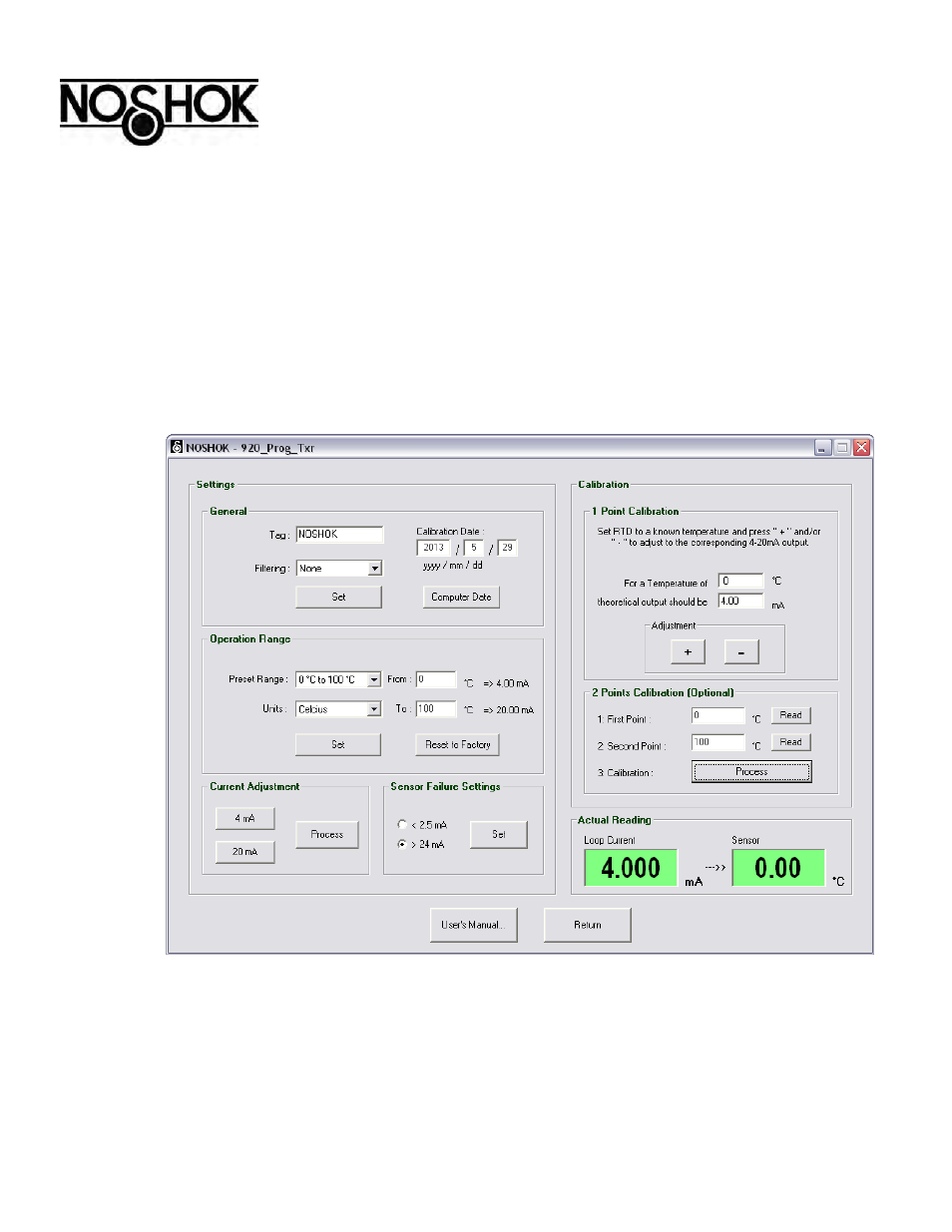 920_prog txr | NOSHOK 920 Series RTD Transmitter Software User Manual User Manual | Page 6 / 12