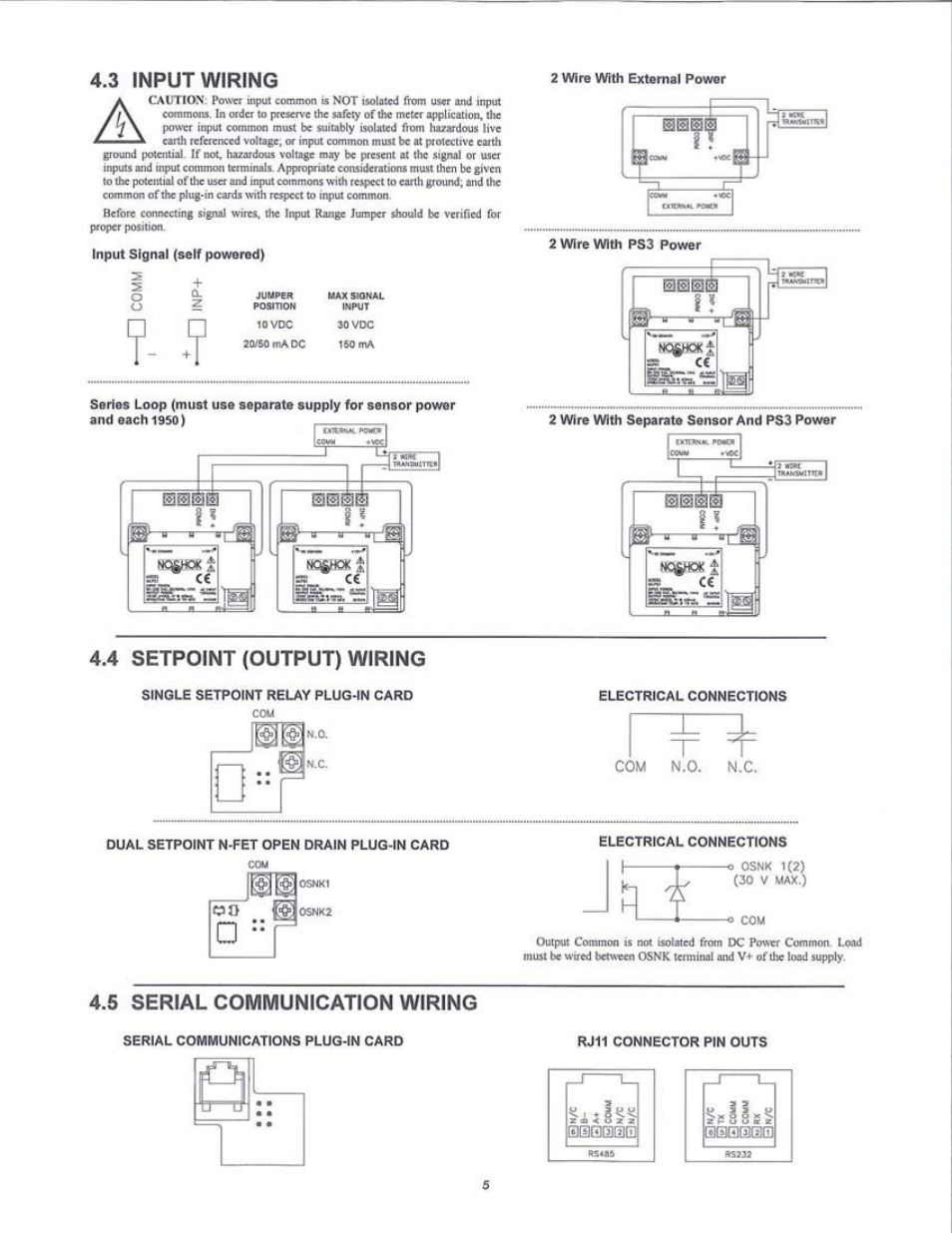 NOSHOK 1950 Series Compact Smart System 5-Digit Process Meter User Manual | Page 5 / 16