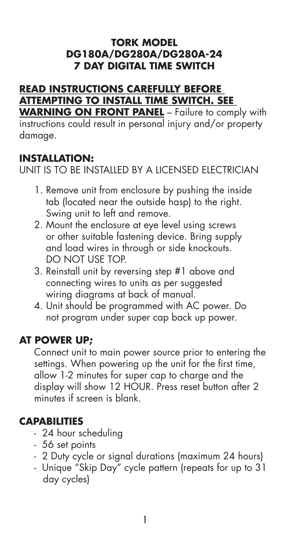 NSi Industries DG280A-24 User Manual | Page 3 / 20