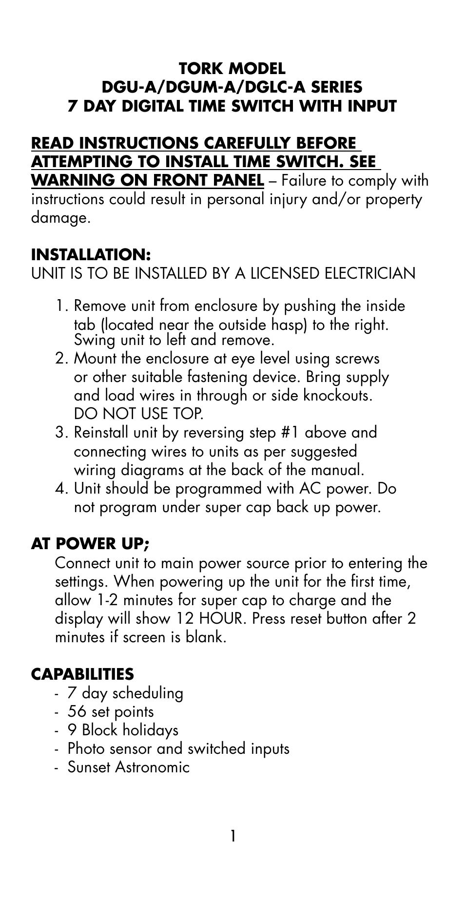 NSi Industries DGUM-A Series User Manual | Page 3 / 27
