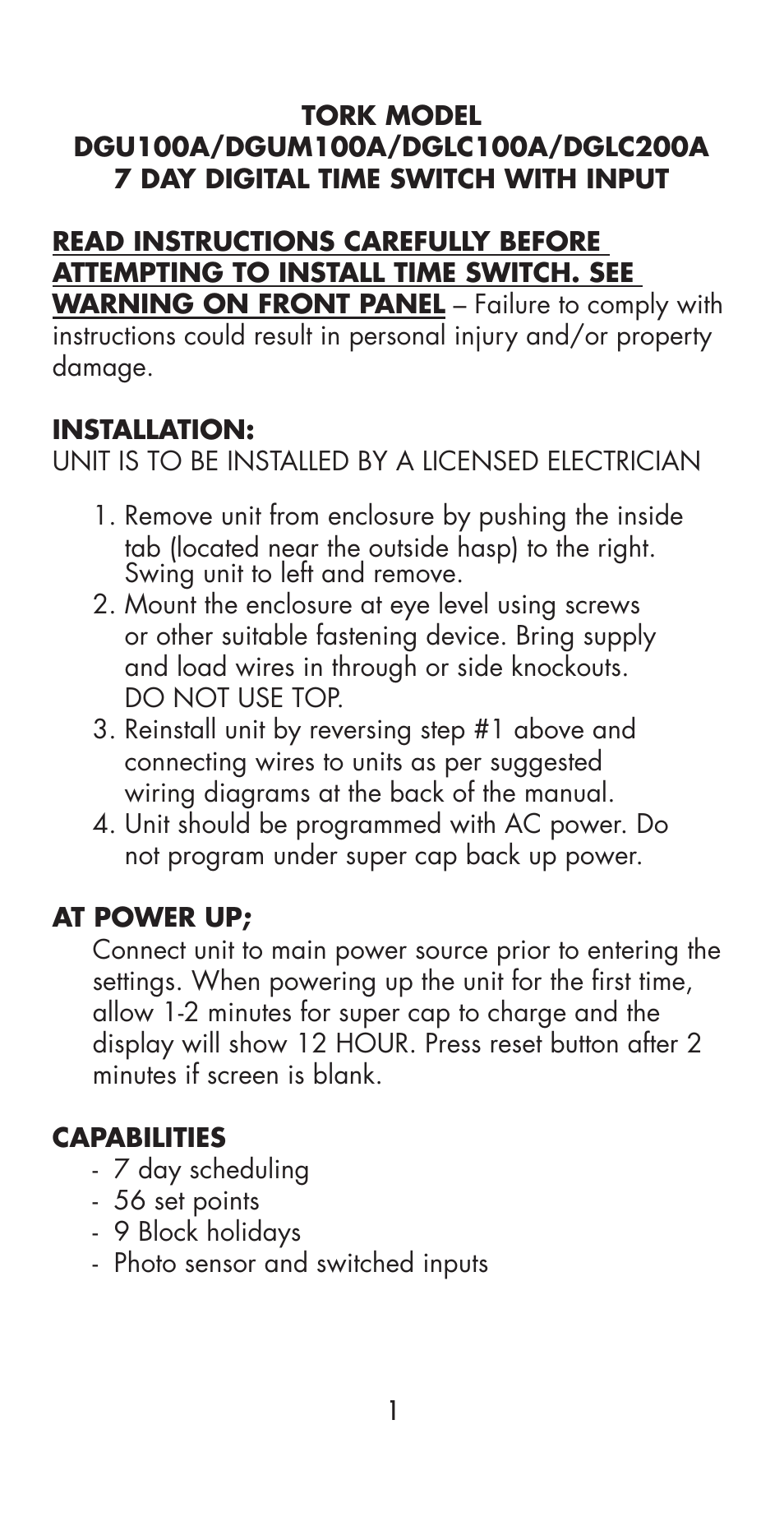 NSi Industries DGUM100A User Manual | Page 3 / 24