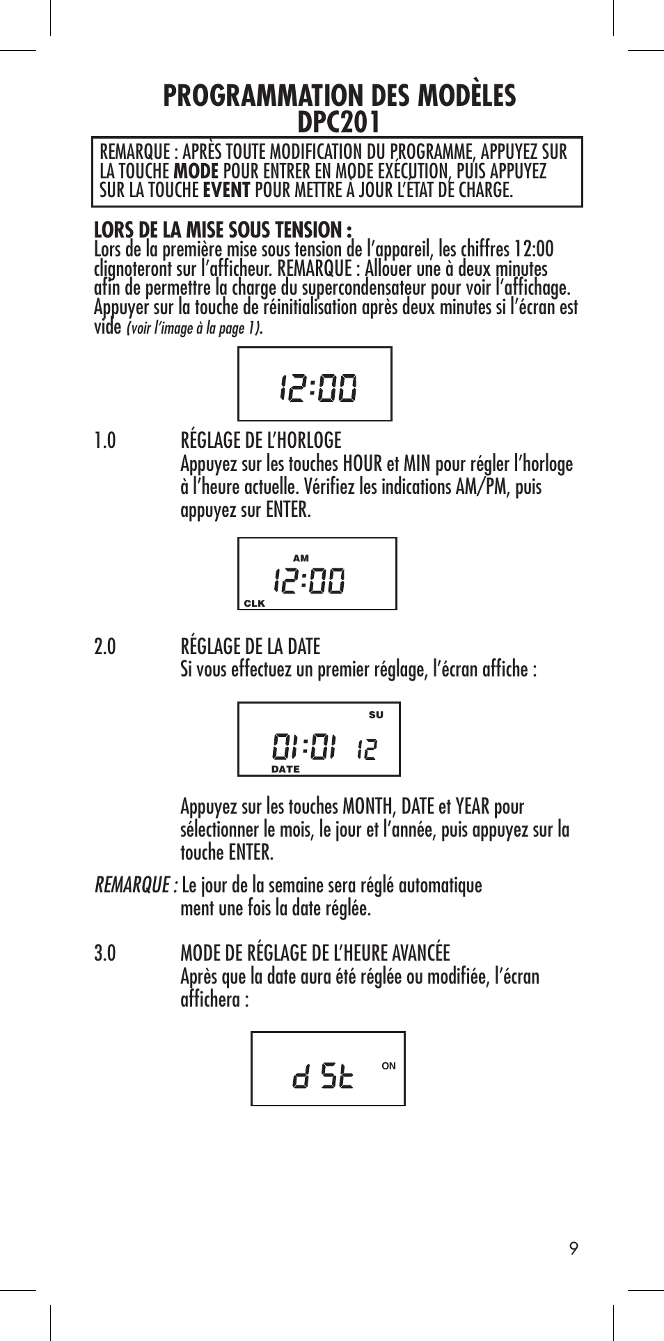 Programmation des modèles dpc201 | NSi Industries DPC201 User Manual | Page 11 / 24