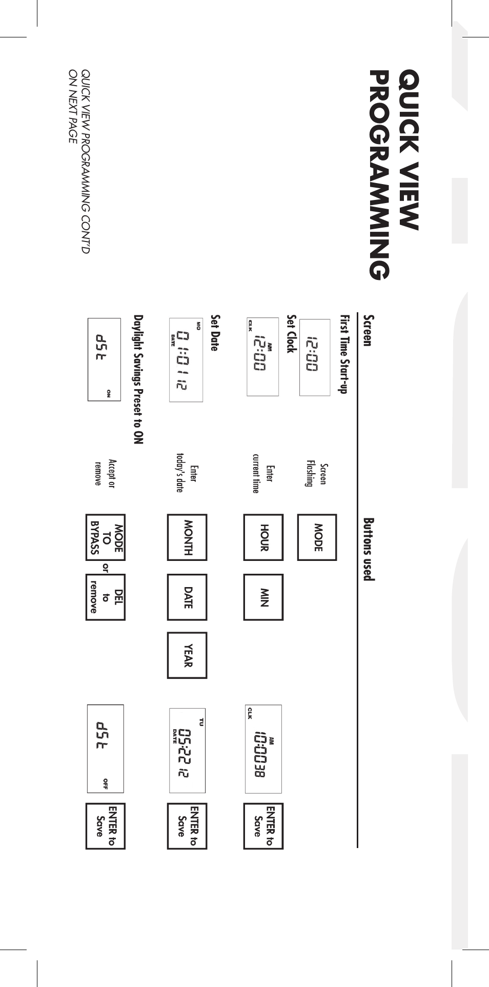 Quick view programming | NSi Industries DPC201 User Manual | Page 24 / 24