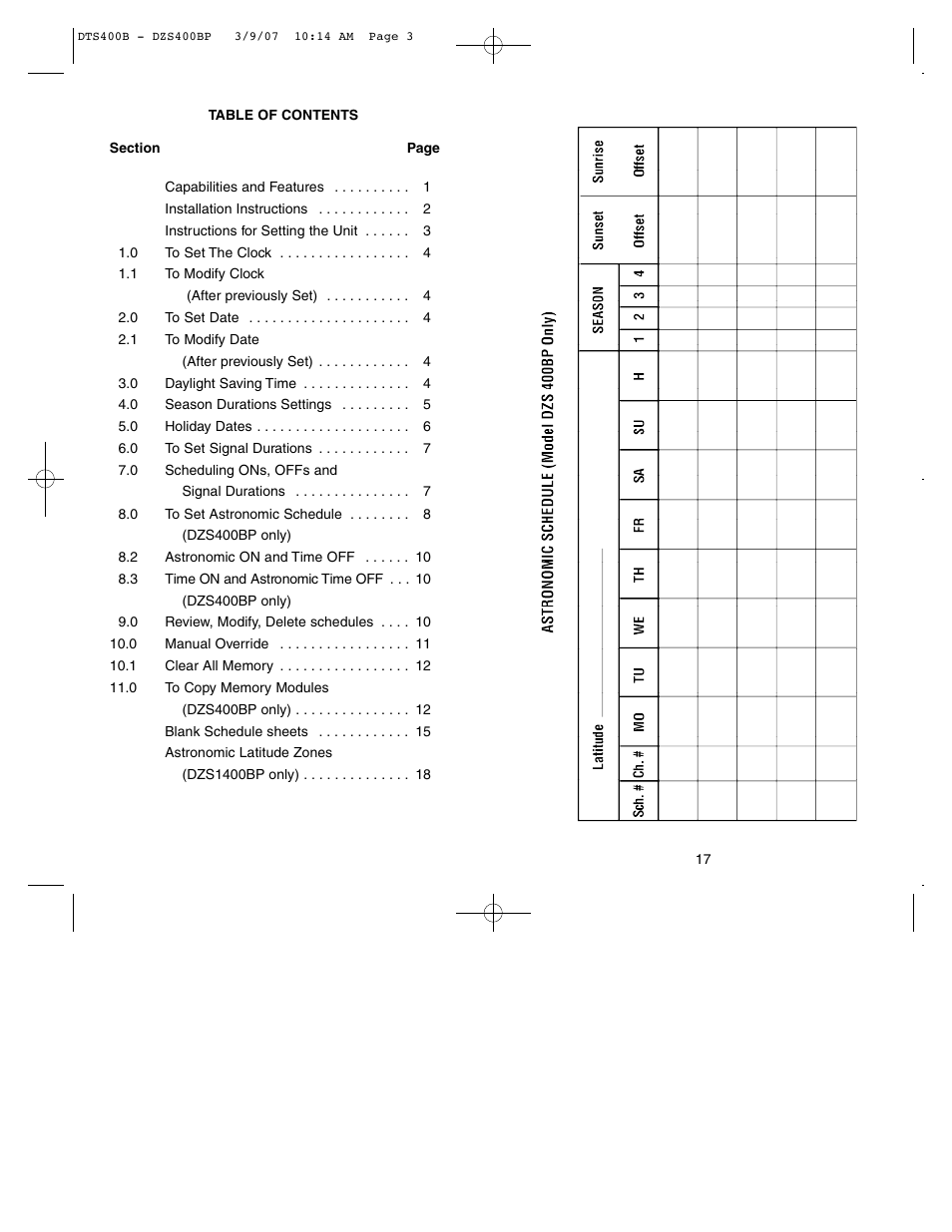 NSi Industries DZS400BP User Manual | Page 2 / 10