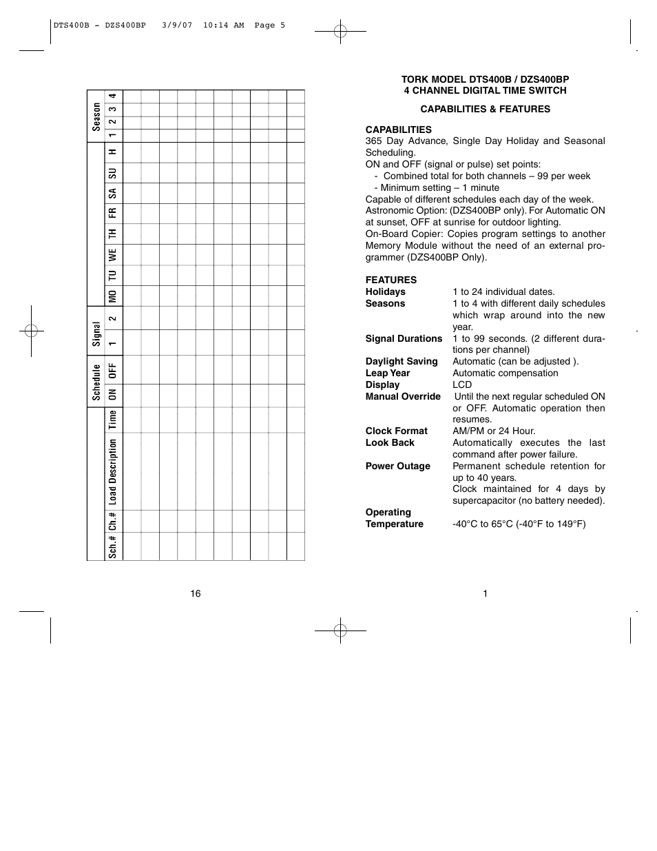 NSi Industries DZS400BP User Manual | Page 3 / 10