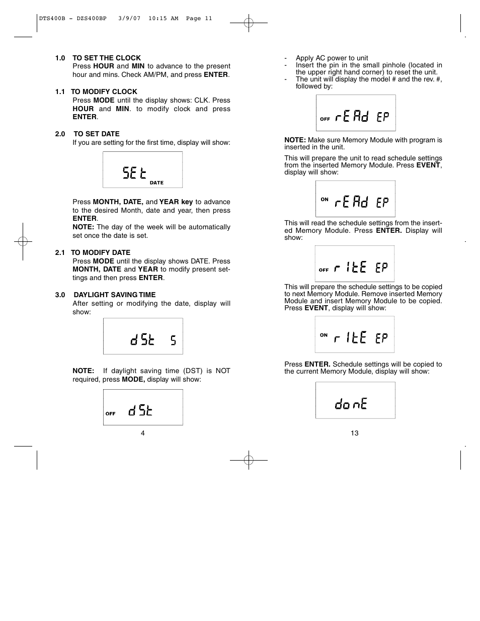 NSi Industries DZS400BP User Manual | Page 6 / 10