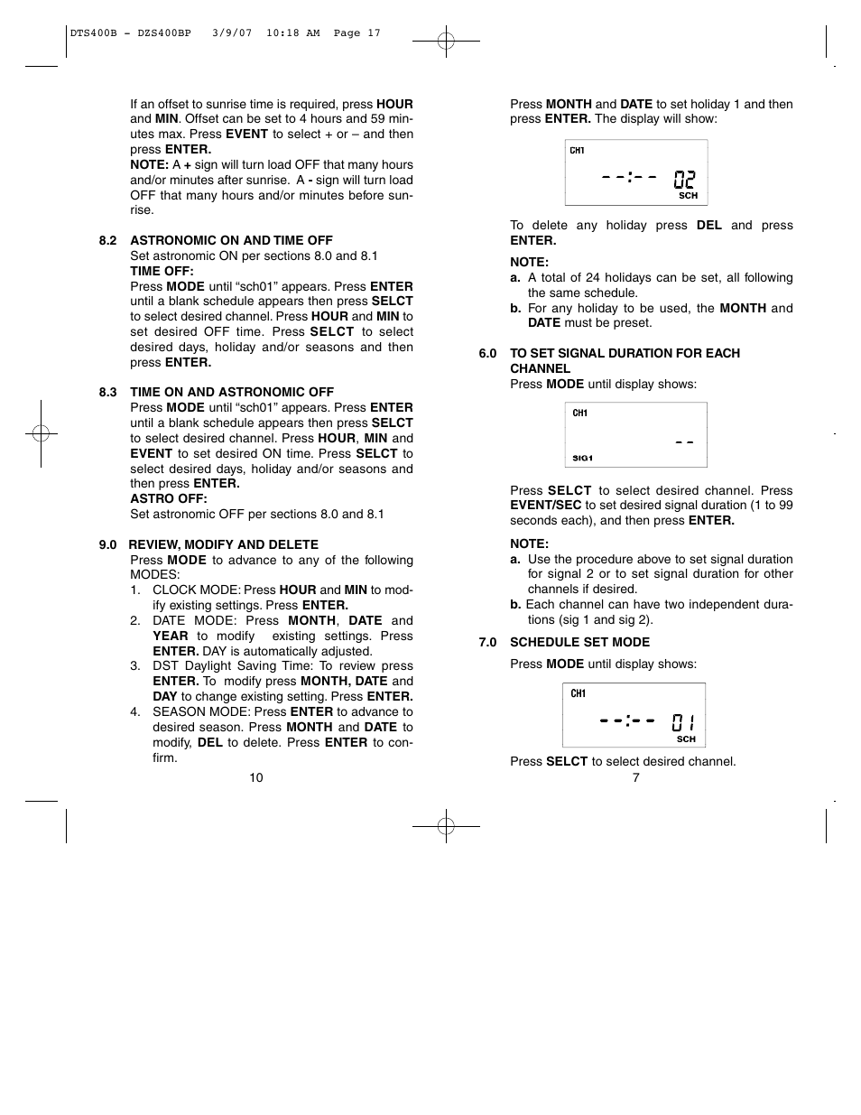 NSi Industries DZS400BP User Manual | Page 9 / 10