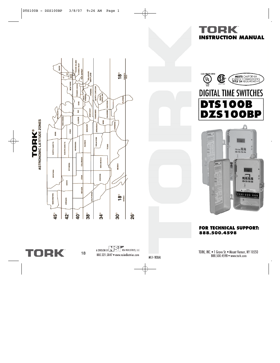 NSi Industries DZS100BP User Manual | 10 pages