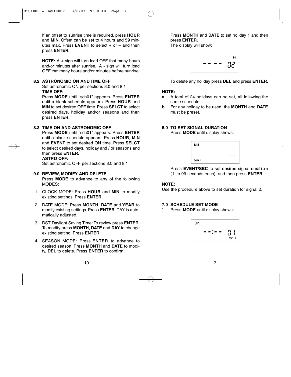 NSi Industries DZS100BP User Manual | Page 9 / 10