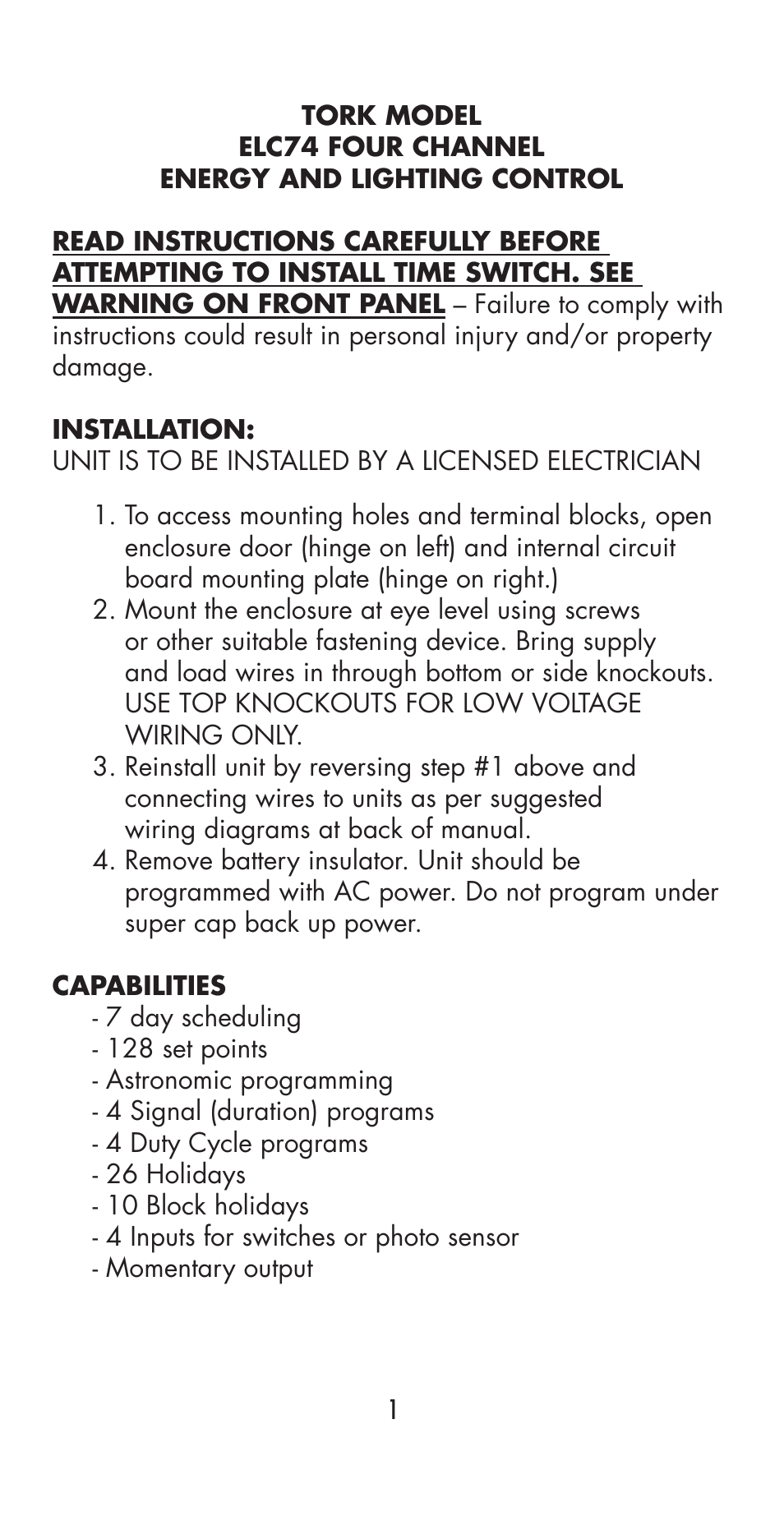 NSi Industries ELC74 User Manual | Page 3 / 32