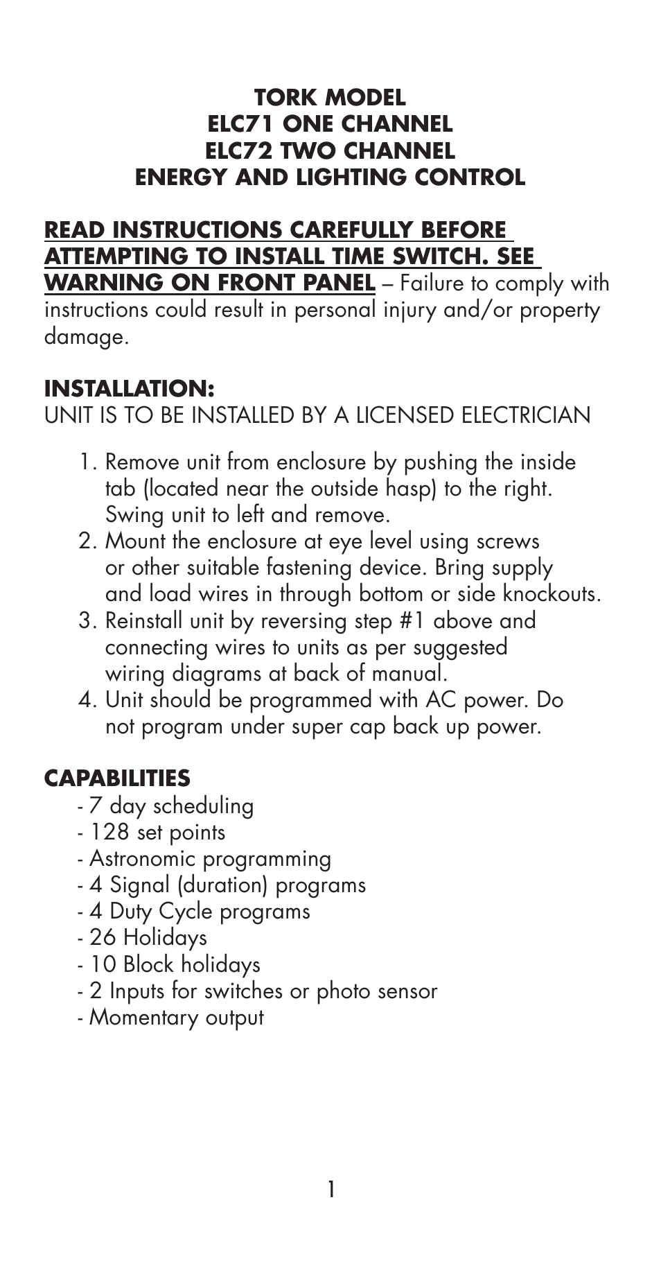 NSi Industries ELC72 User Manual | Page 3 / 32