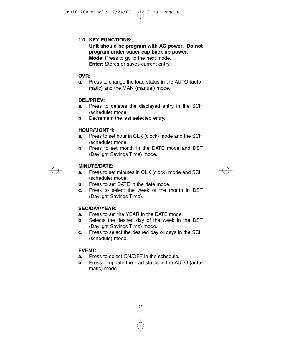 NSi Industries EH20B User Manual | Page 4 / 12