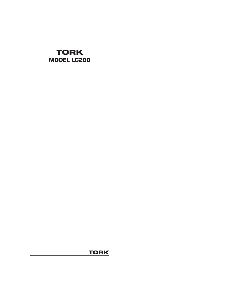 Tork, Model lc200 | NSi Industries LC200 User Manual | Page 2 / 4