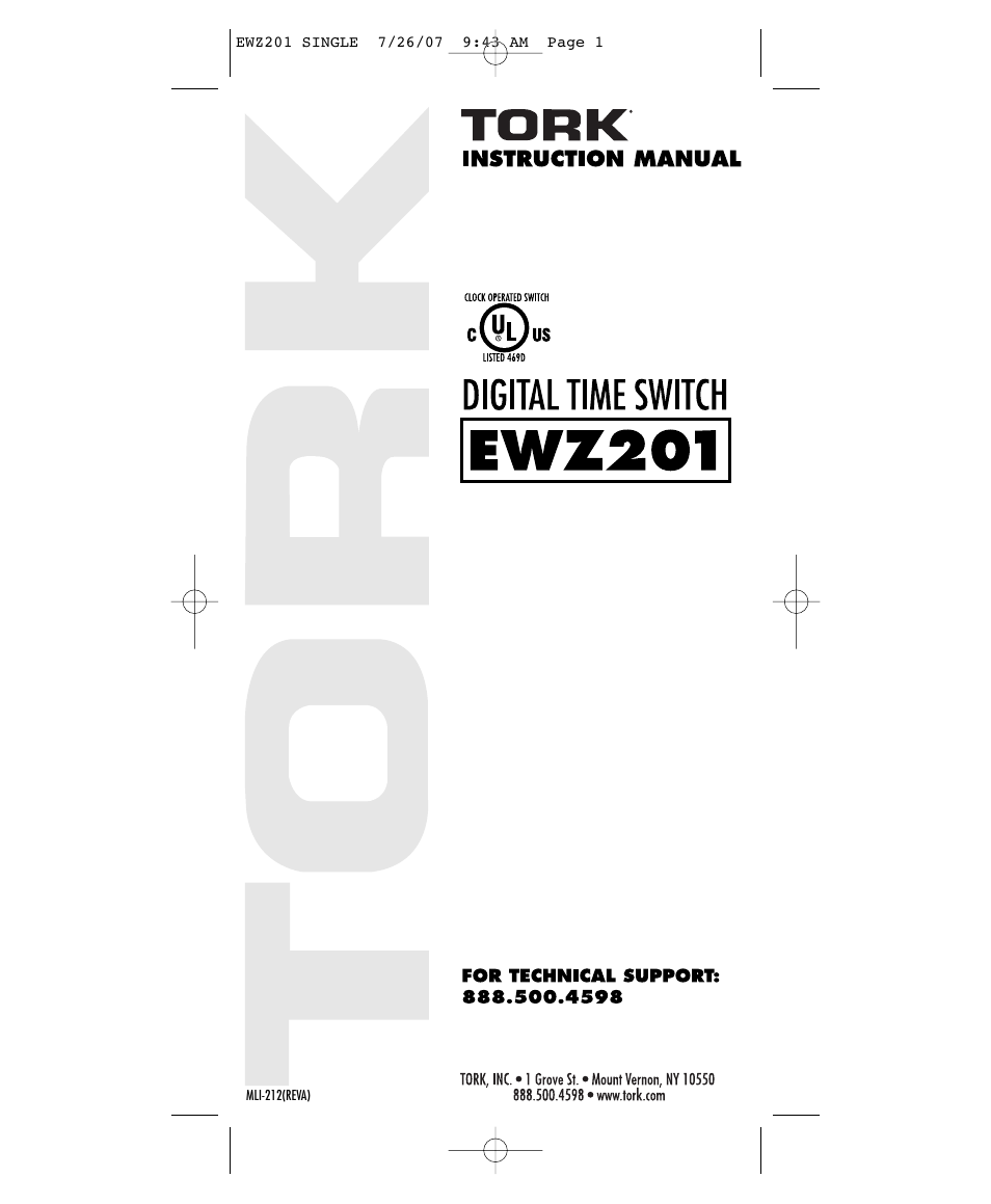 NSi Industries EWZ201 User Manual | 16 pages