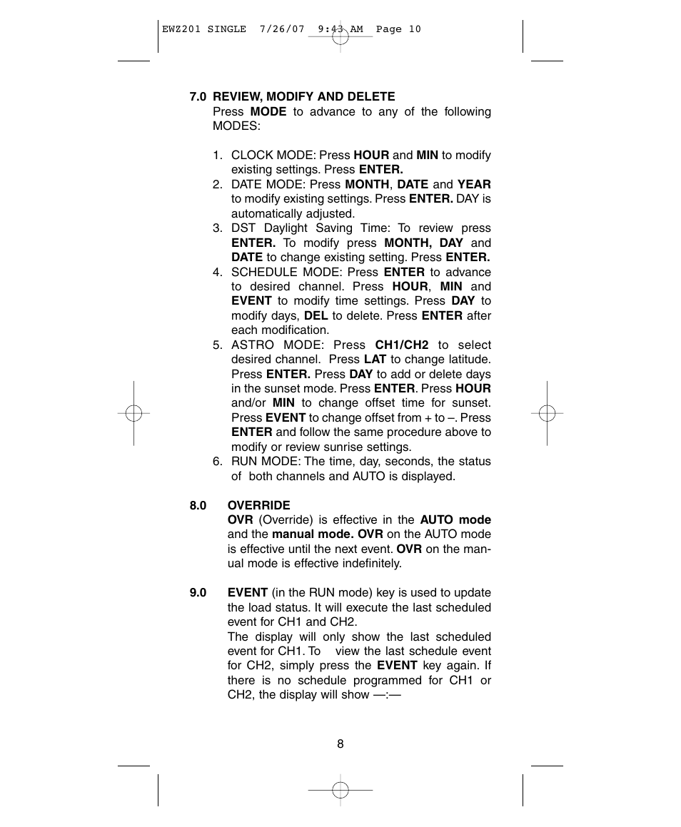 NSi Industries EWZ201 User Manual | Page 10 / 16