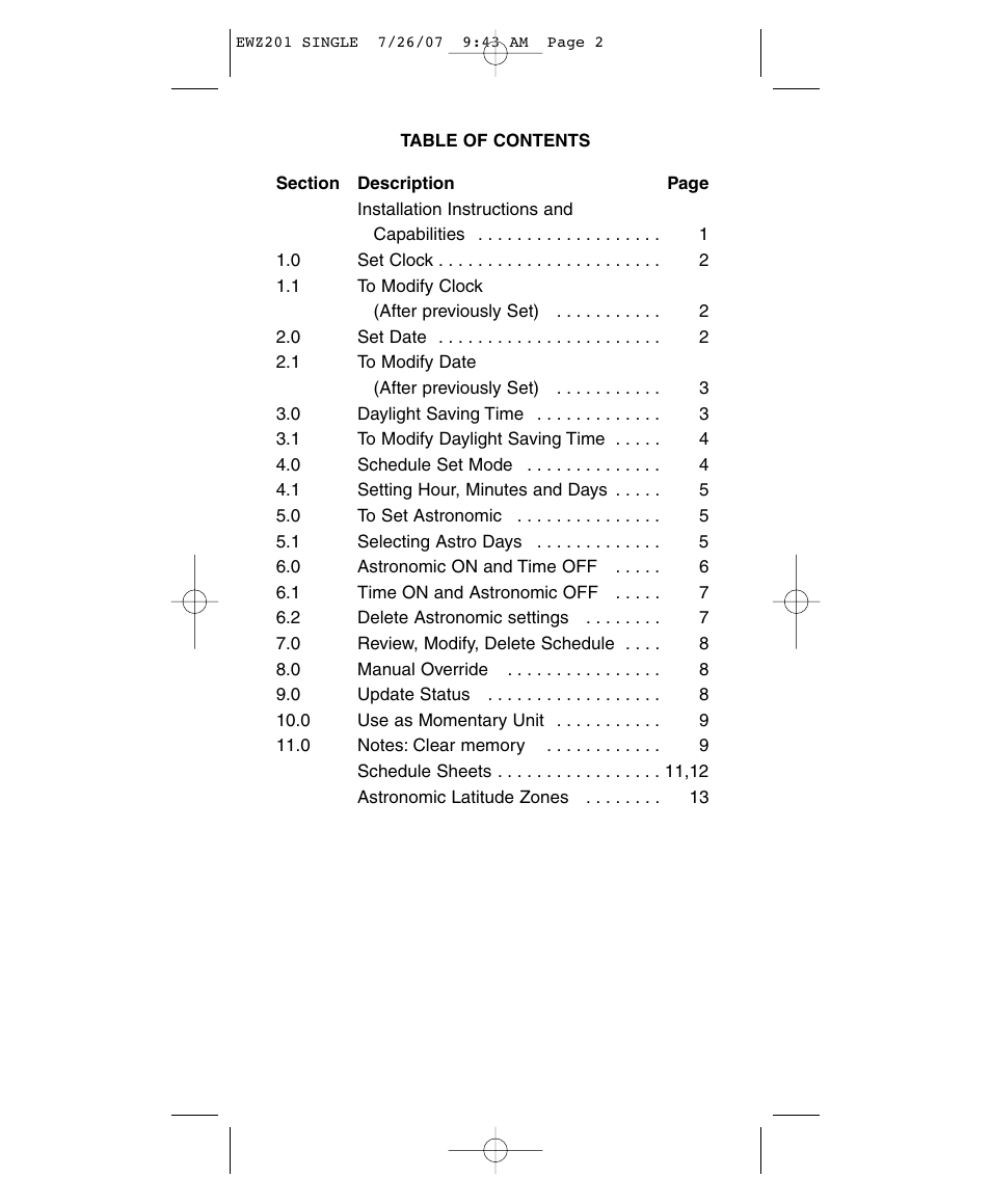 NSi Industries EWZ201 User Manual | Page 2 / 16