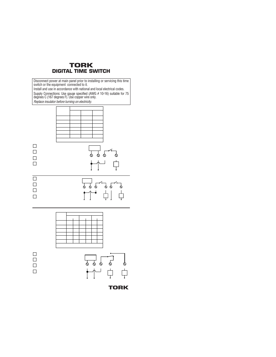 Tork, Digital time switch | NSi Industries EW103 User Manual | Page 3 / 3