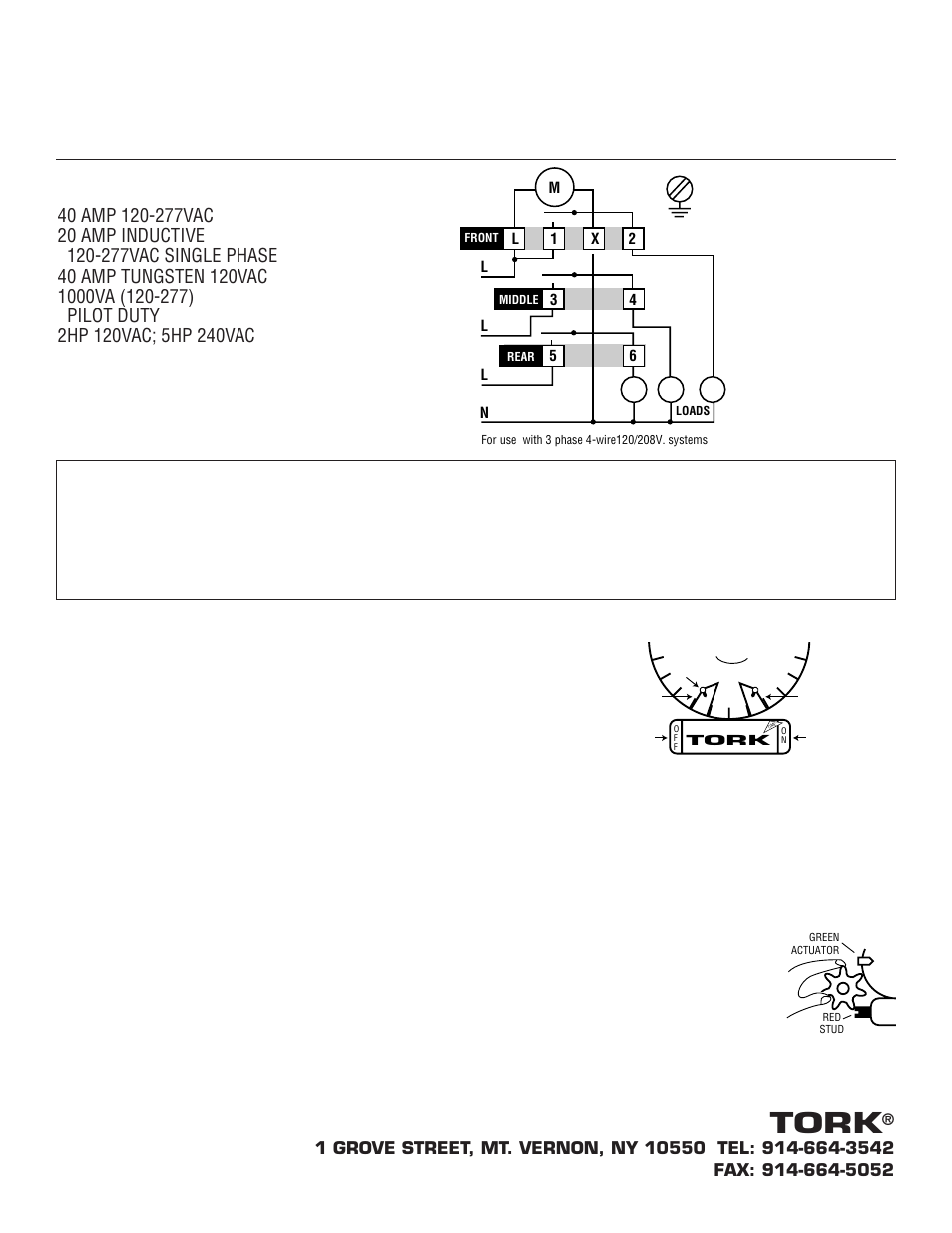 7300installop, Tork, Installation and operating instructions | NSi Industries 7100 User Manual | Page 9 / 11