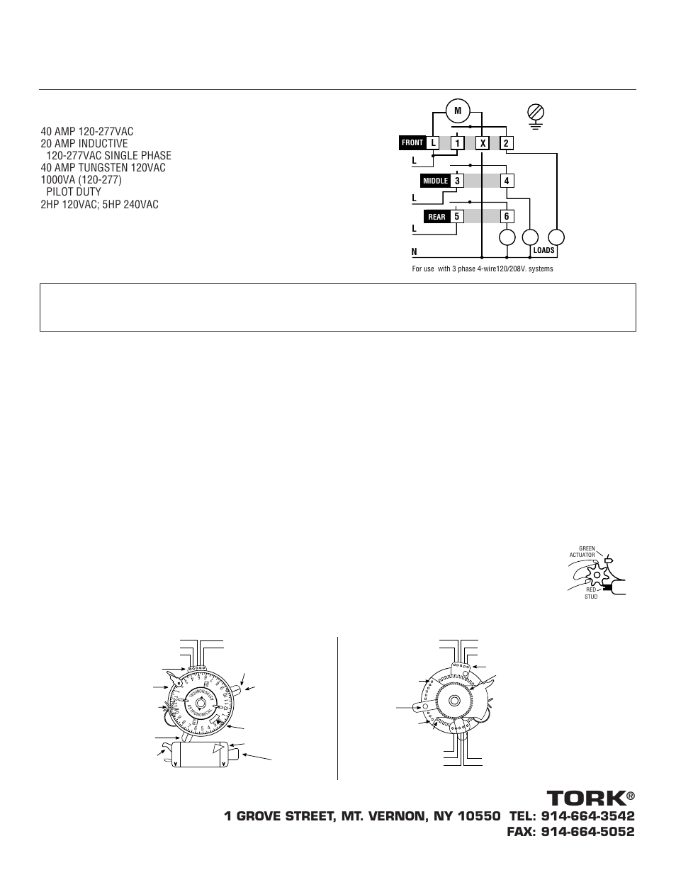 7300zinstallop, Tork model 7300z astronomic dial with day omitting, Tork | Installation and operating instructions | NSi Industries 7120Z User Manual | Page 4 / 5