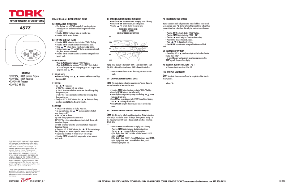 NSi Industries 457Z User Manual | 2 pages