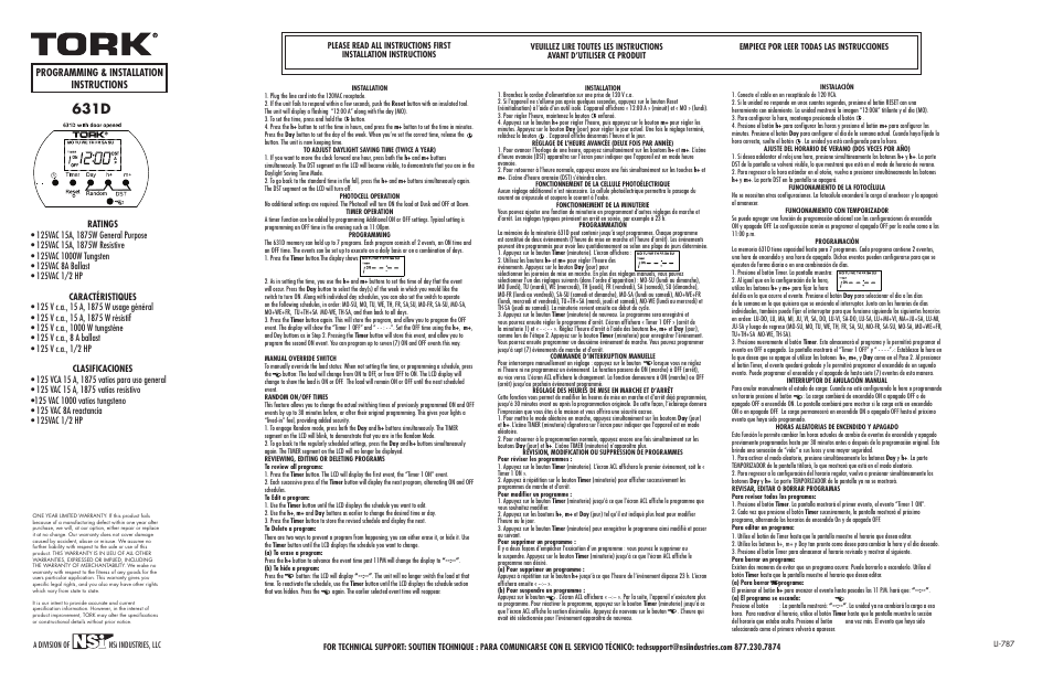 NSi Industries 631D User Manual | 1 page
