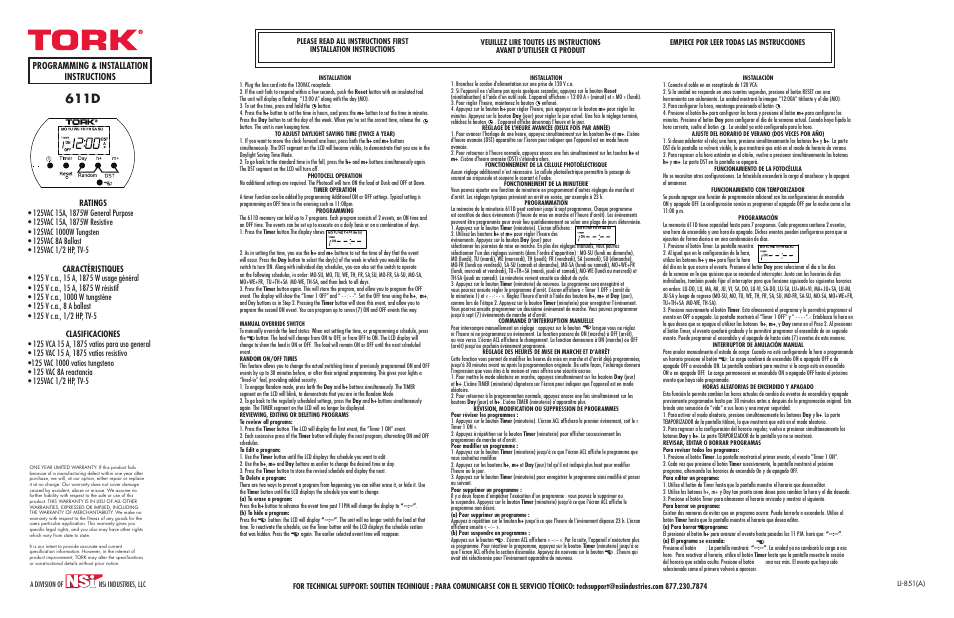 NSi Industries 611D User Manual | 1 page