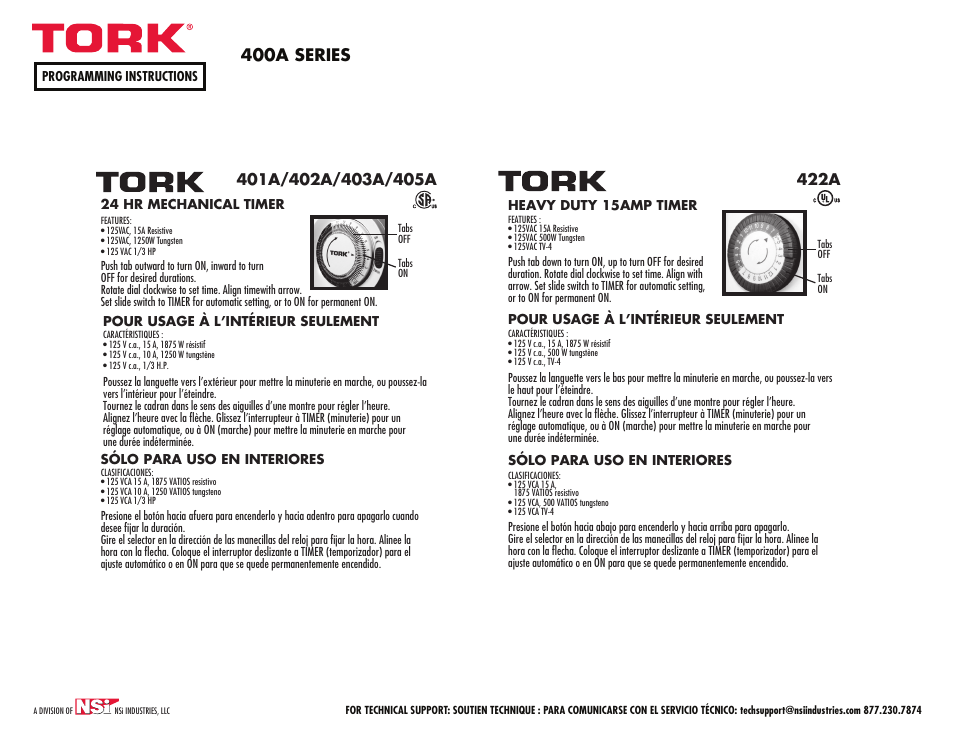 NSi Industries 403A User Manual | 1 page
