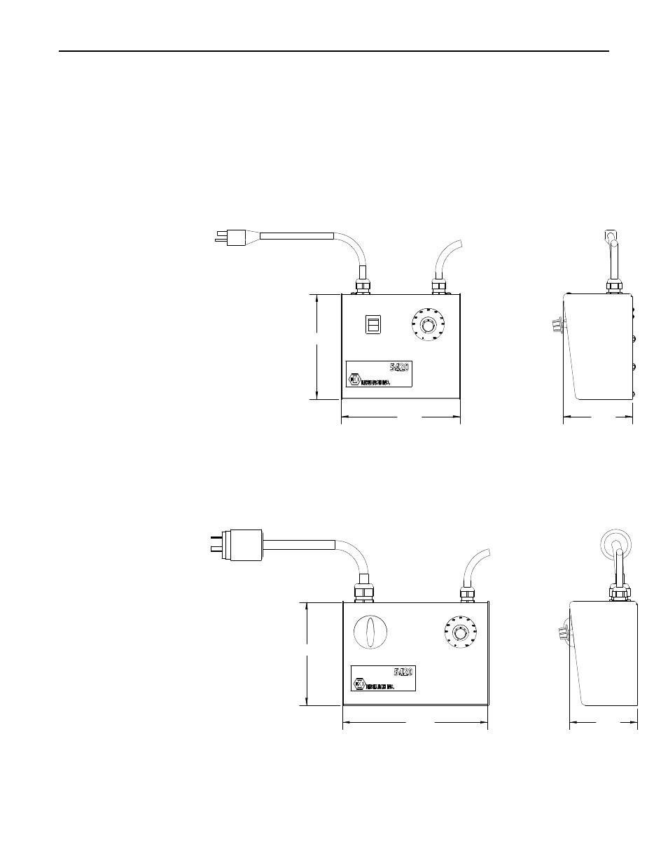 Dimensions, 120 and 240 vac, Model 5420 | Model 5420e, Model 5420ma, 480 vac | Precision Control Systems 5420 User Manual | Page 6 / 20