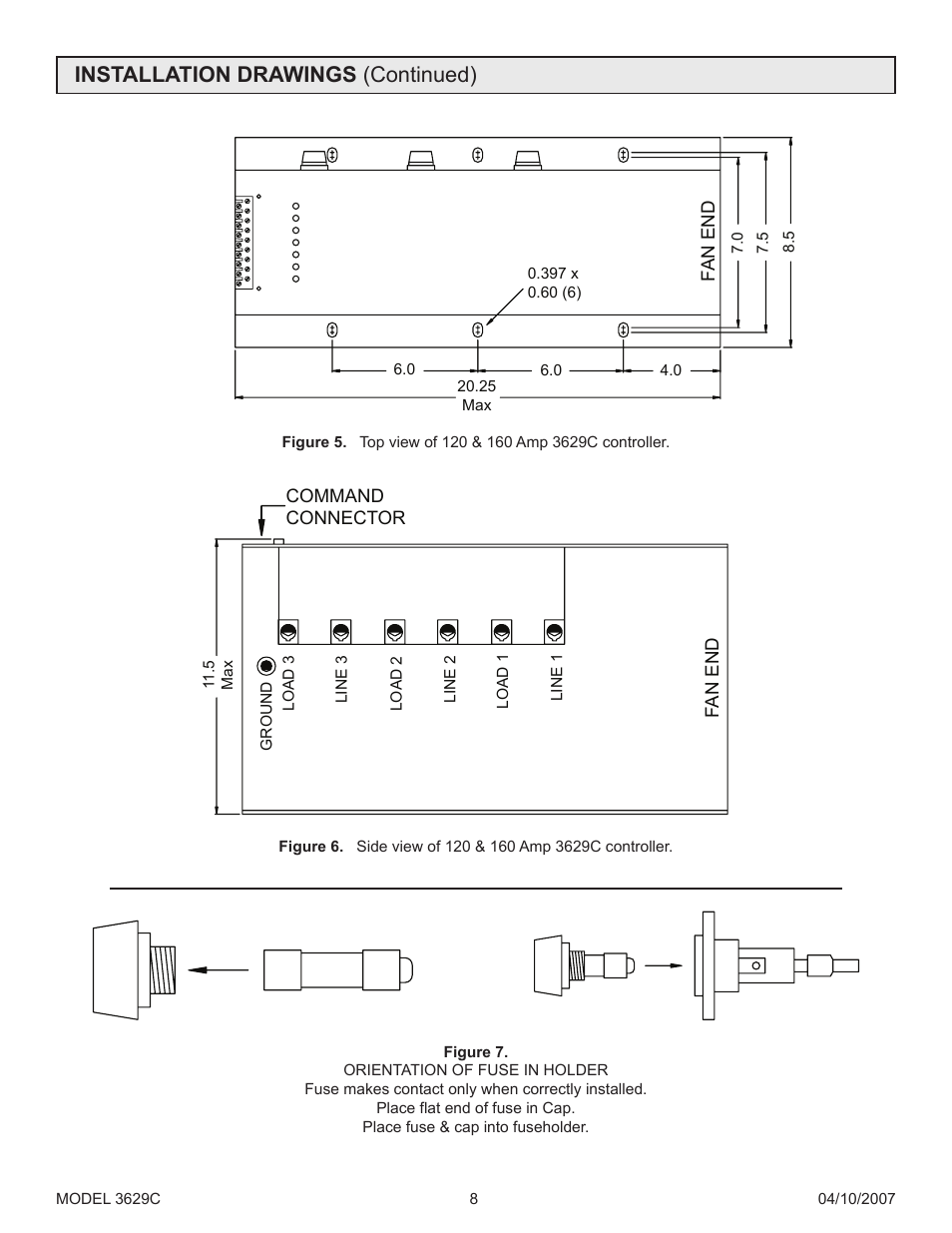 Installation drawings (continued) | Precision Control Systems 3629C User Manual | Page 12 / 28