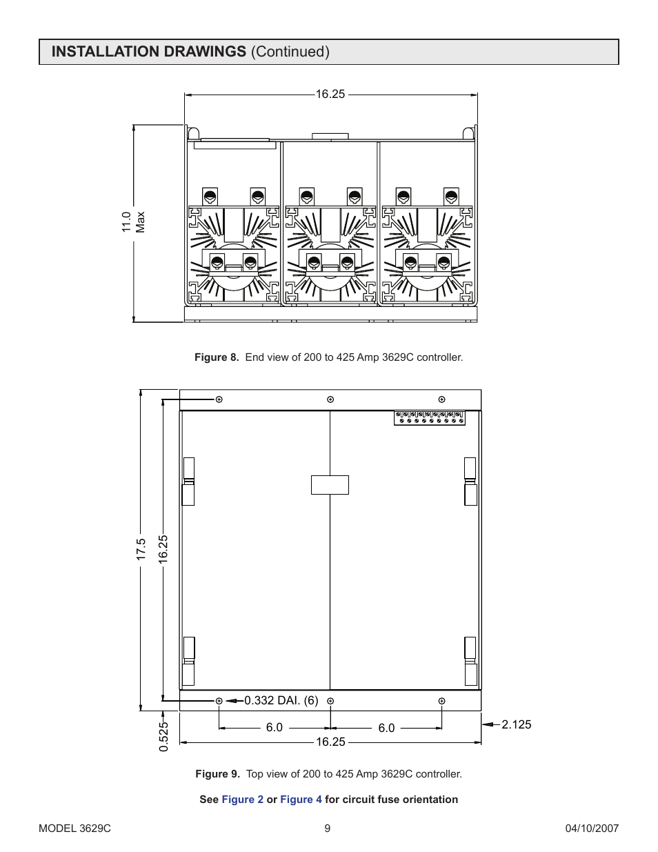 Installation drawings (continued) | Precision Control Systems 3629C User Manual | Page 13 / 28