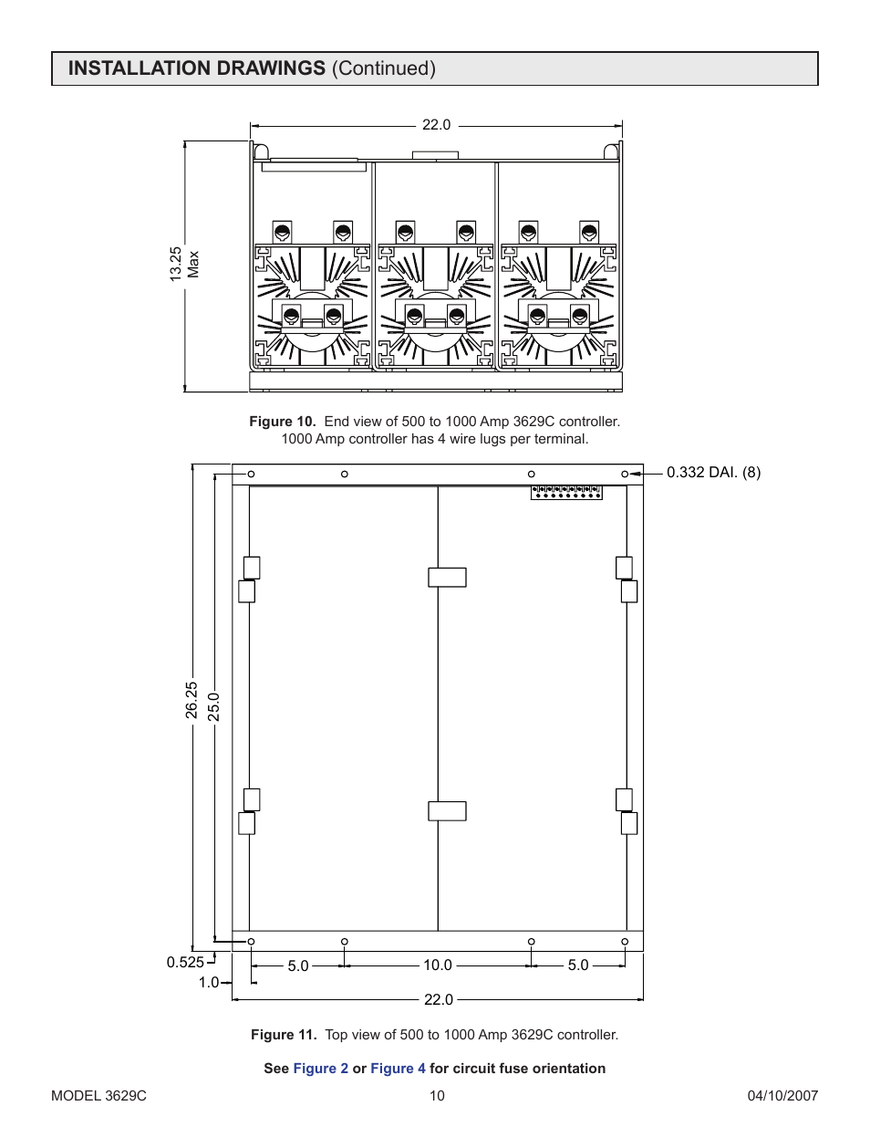 Installation drawings (continued) | Precision Control Systems 3629C User Manual | Page 14 / 28