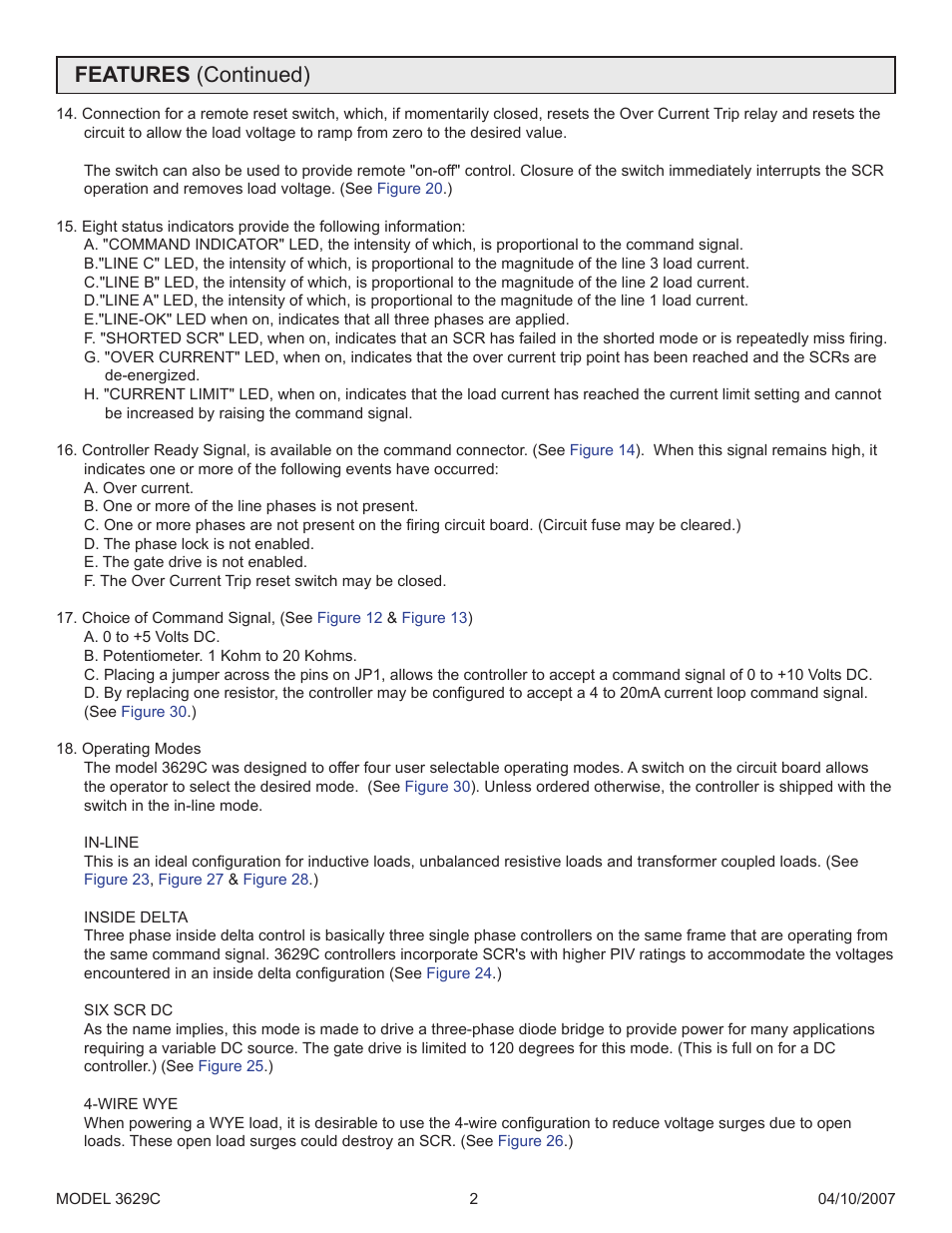 Features (continued) | Precision Control Systems 3629C User Manual | Page 6 / 28