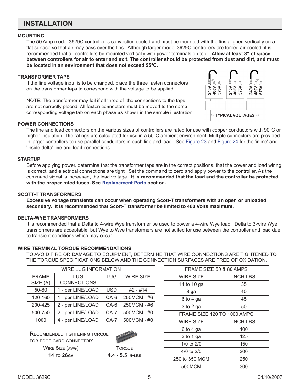 Installation | Precision Control Systems 3629C User Manual | Page 9 / 28