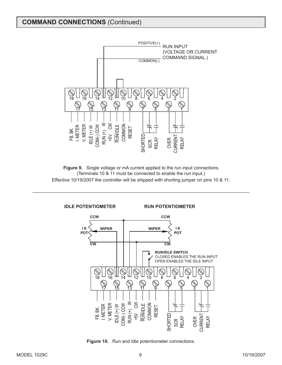 Figure 10, Figure 9, Command connections (continued) | Precision Control Systems 1029C User Manual | Page 13 / 23