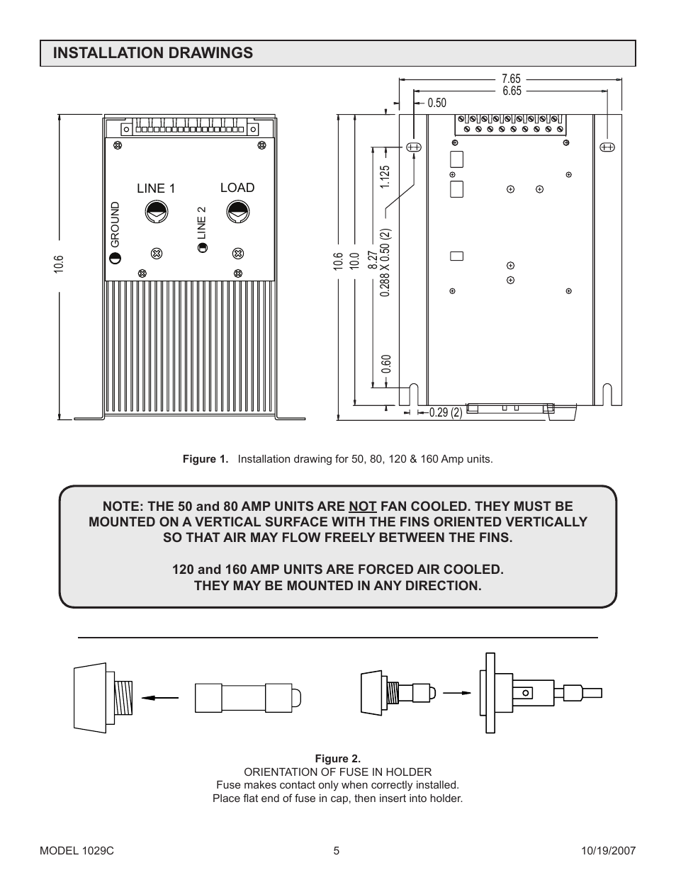 Installation drawings | Precision Control Systems 1029C User Manual | Page 9 / 23